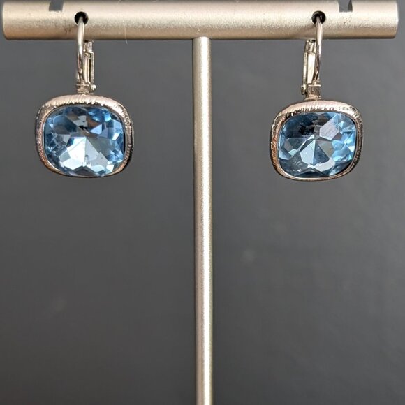 Monet blue faceted glass earrings - Picture 2 of 8